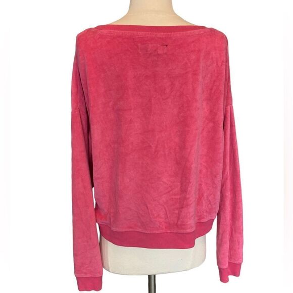 Aeropostale - Velour Long Sleeve Pink - slight crop sz M - Picture 5 of 8
